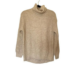 NWT OLD NAVY Tunic Length Cocoon Turtleneck Sweater Cream Of Wheat XS